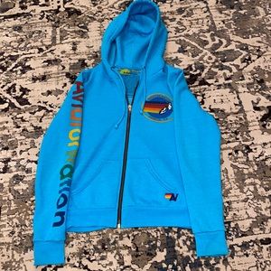 Electric blue aviator nation zip up